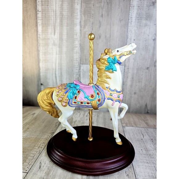 Franklin Mint Golden Stargazer 1990 Lupetti Carousel Horse Porcelain